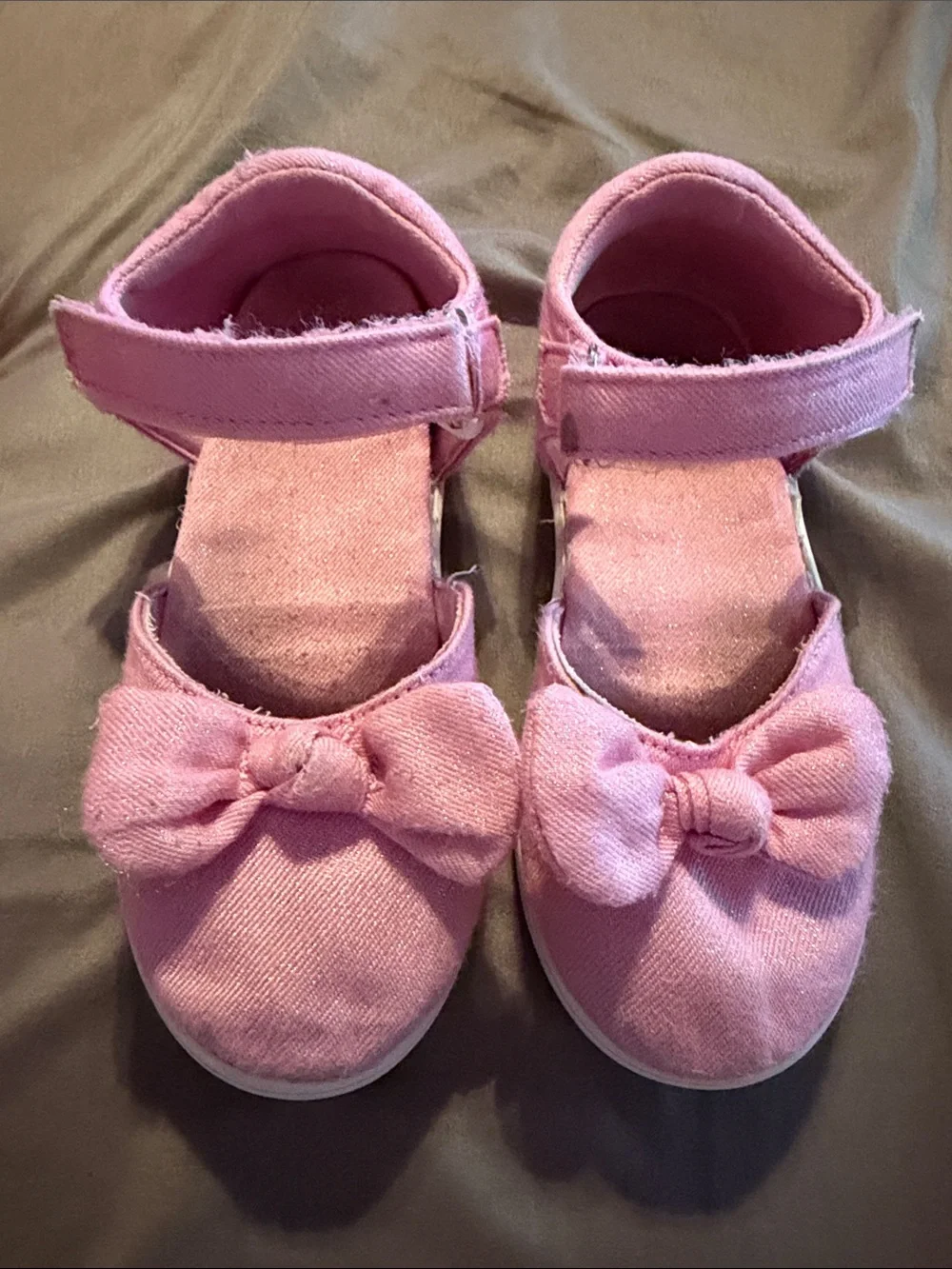 Sugar Pink Bow Mary Jane Canvas Shoes